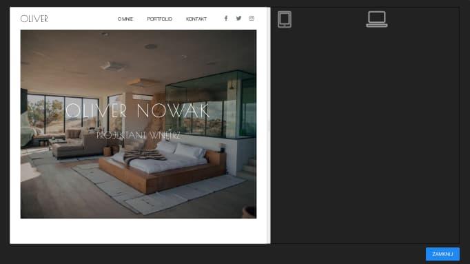 Podgląd strony na tabletach